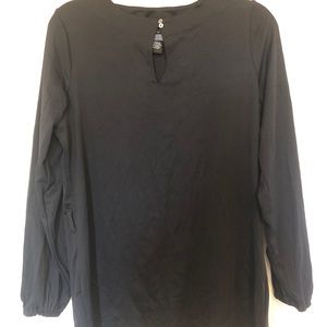 Dialogue Black Tunic Keyhole neck